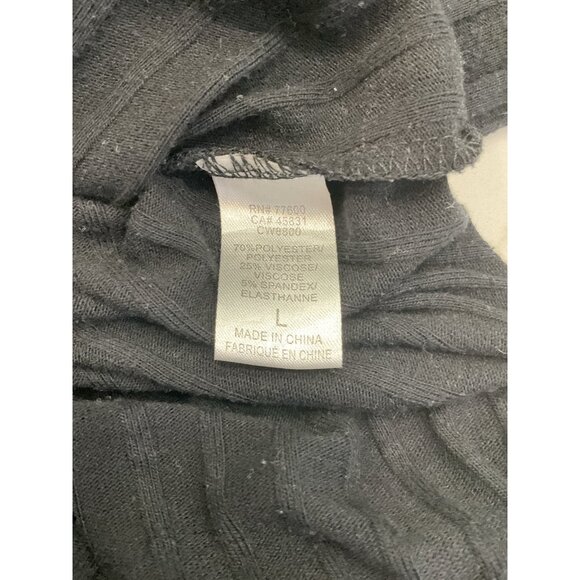 Chaser Black Midi Ribbed Bodycon Dress Size L - Picture 5 of 5